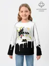 Детский лонгслив / Черный Аста белая краска