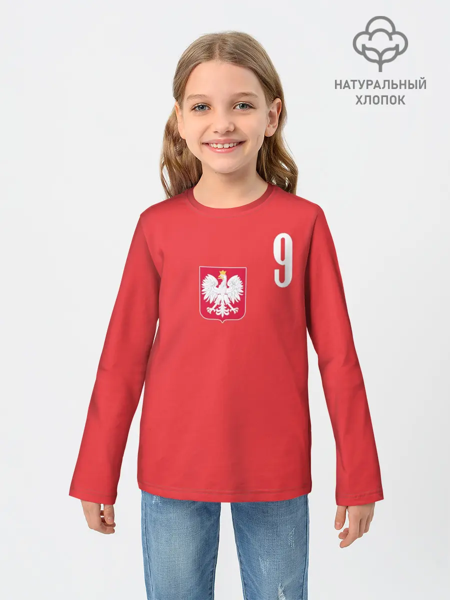 Детский лонгслив / Lewandowski Poland 9