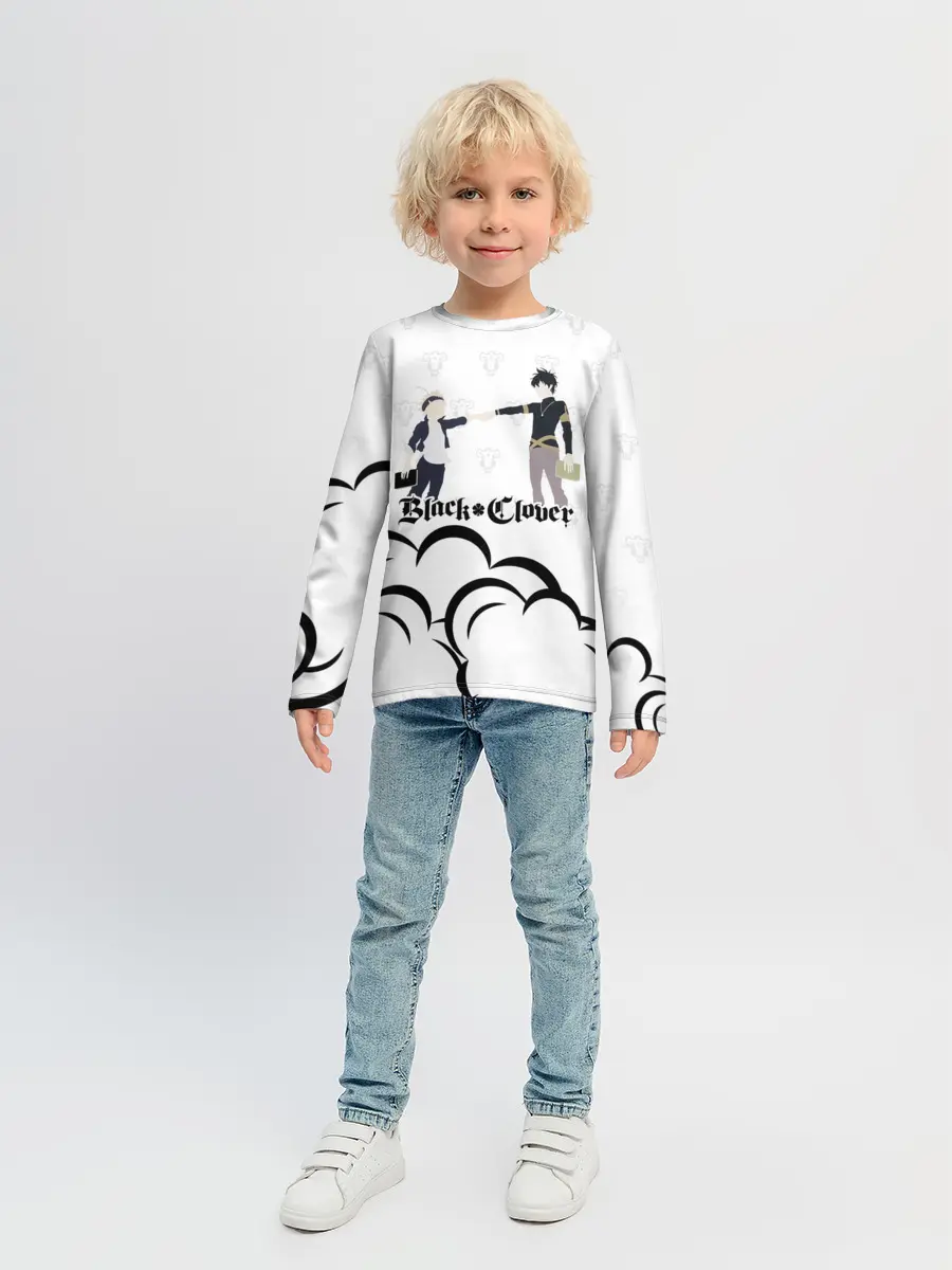 Детский лонгслив / Чёрный клевер Аста и Юно