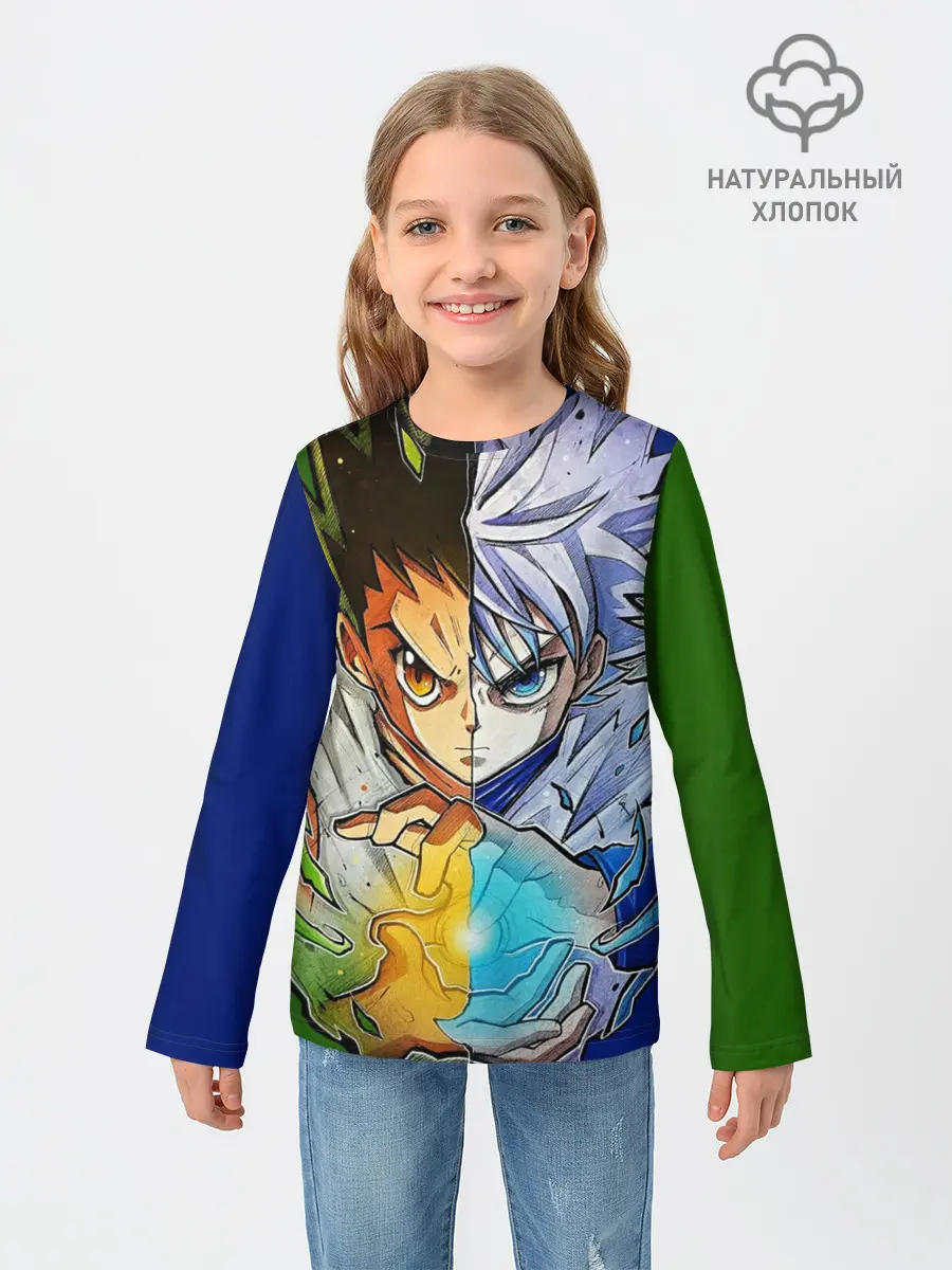 Детский лонгслив / Киллуа золдик и Гон хантер