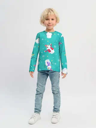 Детский лонгслив / РазНые Снеговики