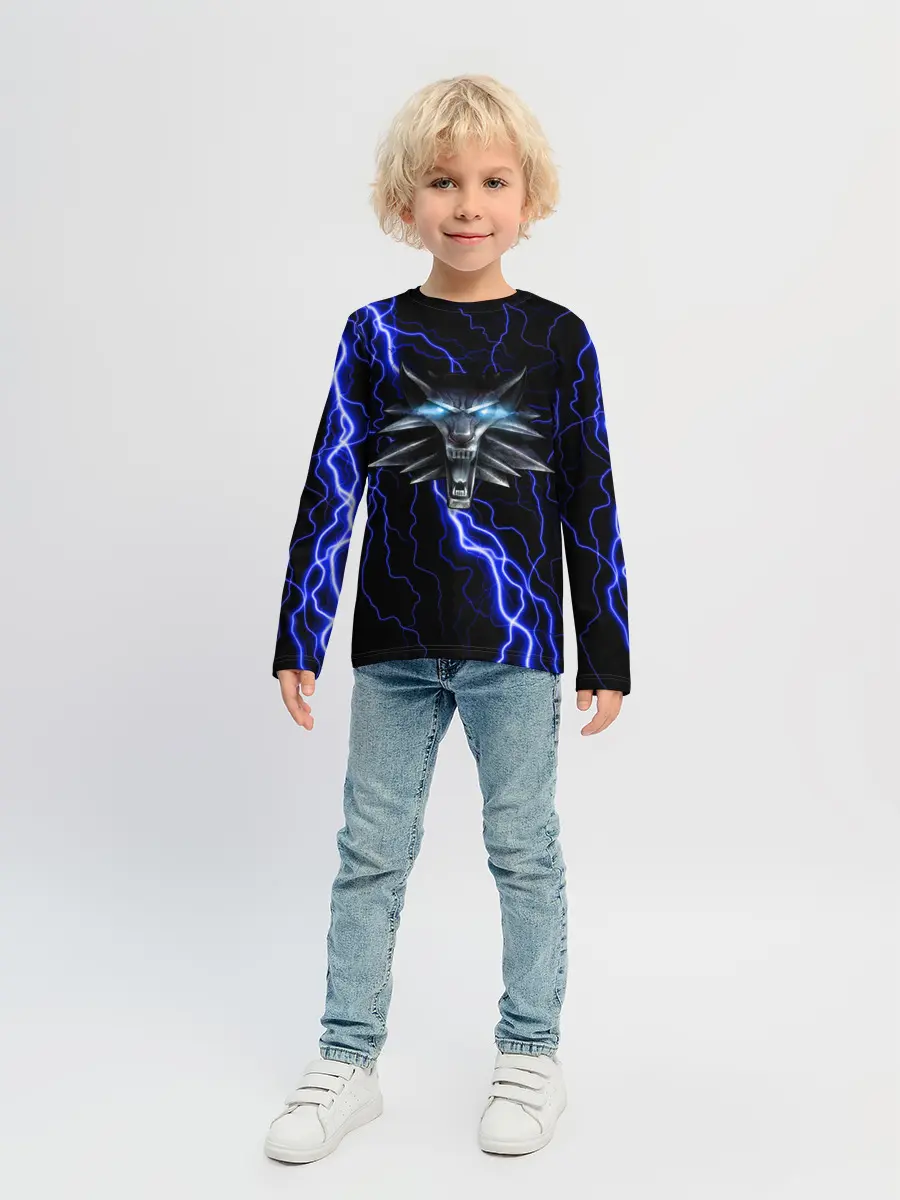 Детский лонгслив / THE WITCHER МОЛНИЯ BLUE