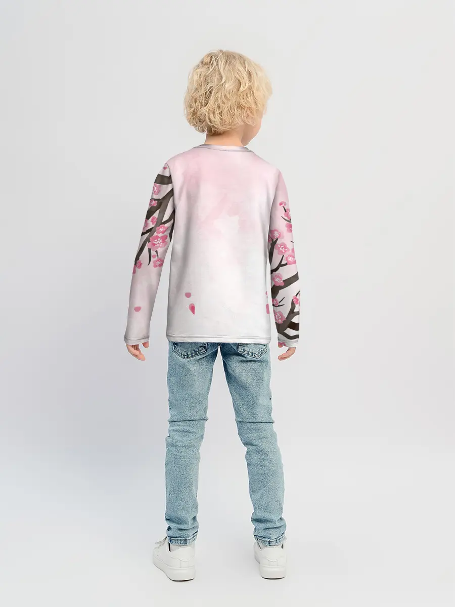 Детский лонгслив / Чёрный клевер сакура Аста