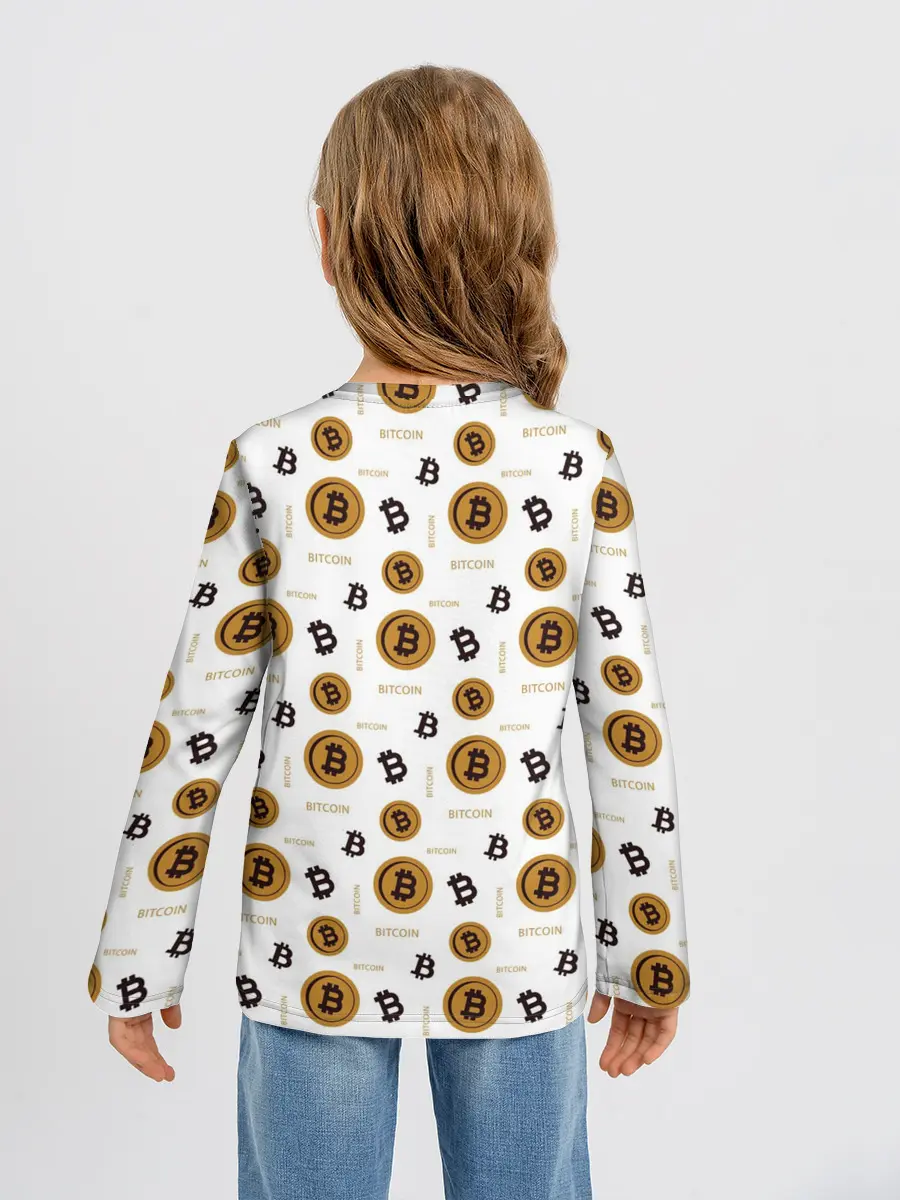 Детский лонгслив / Узор и биткоина | Pattern