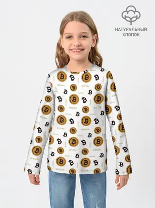 Детский лонгслив / Узор и биткоина | Pattern