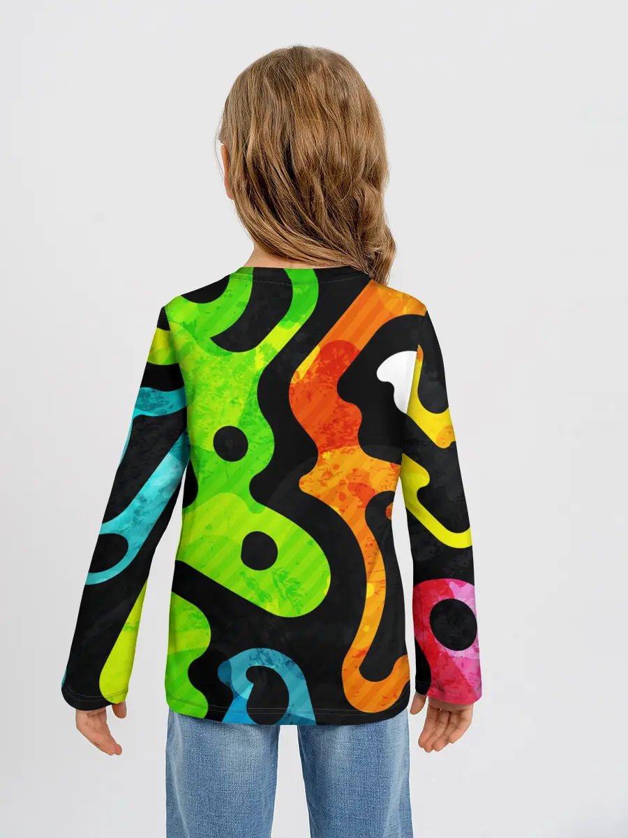 Детский лонгслив / Разноцветные Кляксы Фигуры