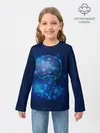 Детский лонгслив / Медуза на синем