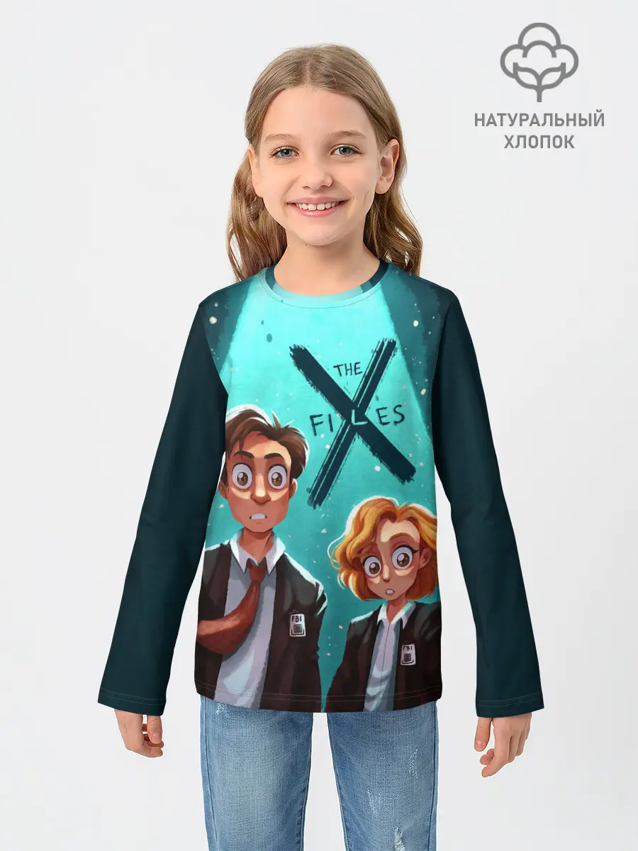 Детский лонгслив / Fox Mulder and Dana Scully