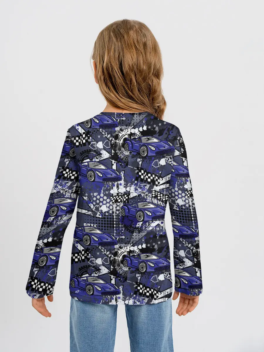 Детский лонгслив / Гоночная машина