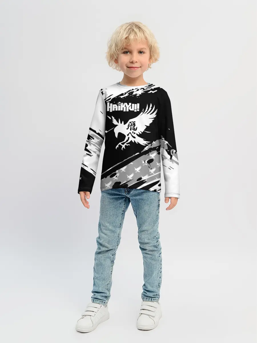 Детский лонгслив / Haikyuu!! Ворон иероглиф