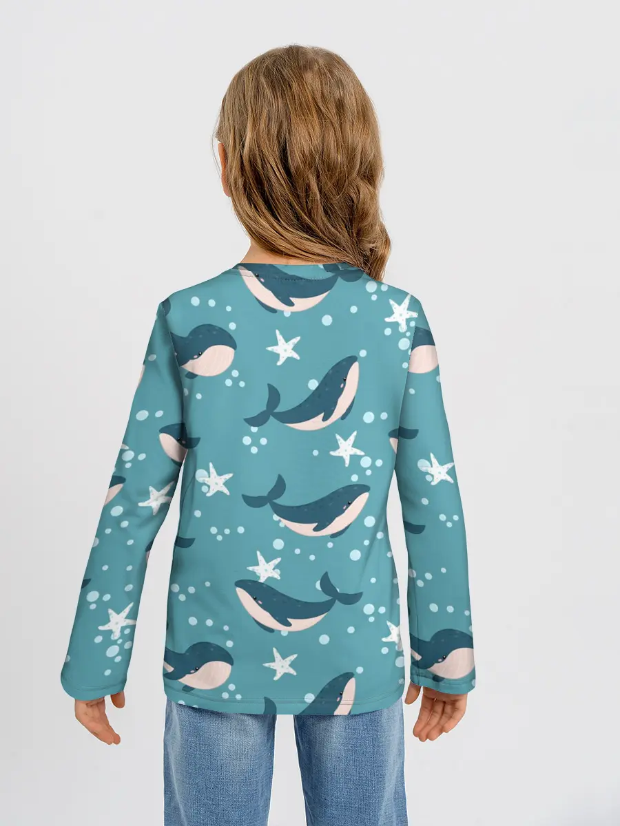 Детский лонгслив / Киты