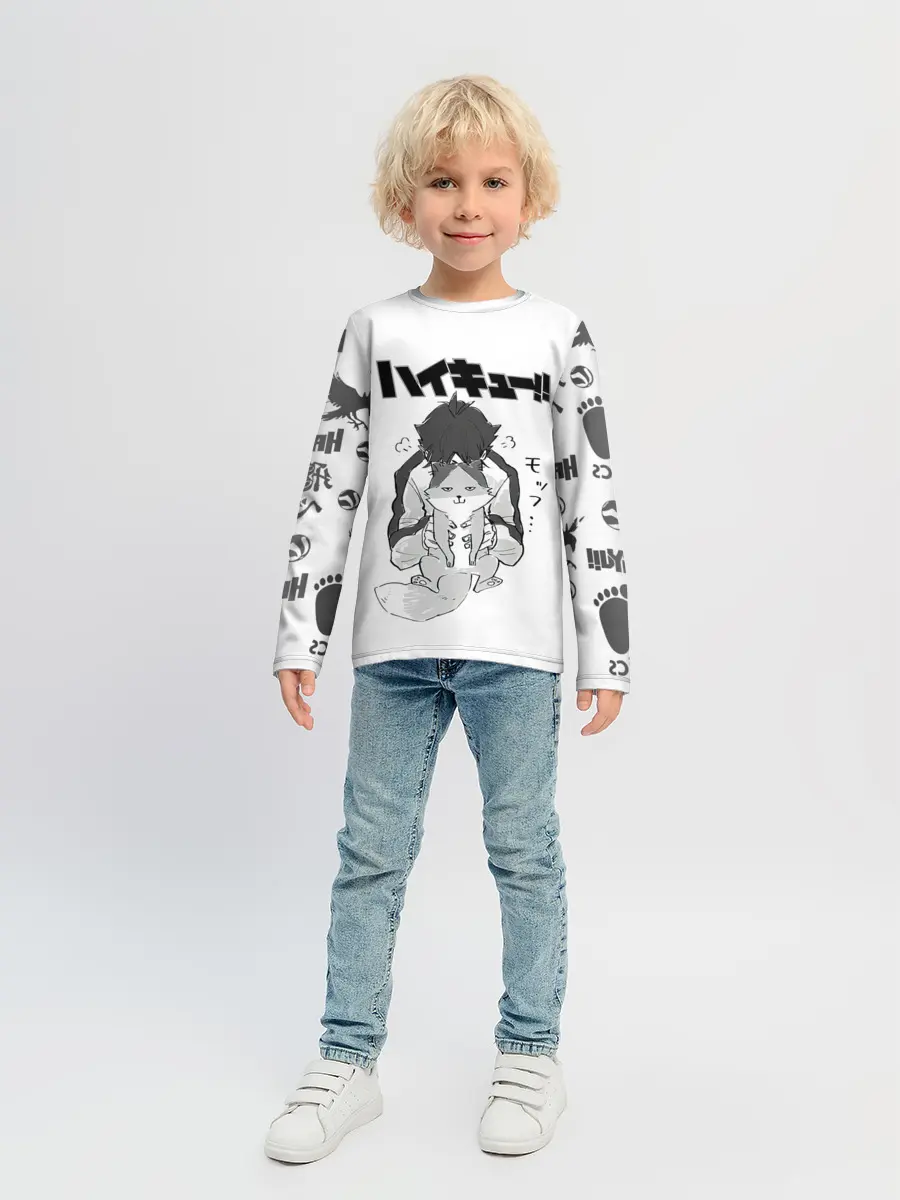Детский лонгслив / Haikyu!! Кошка Некома