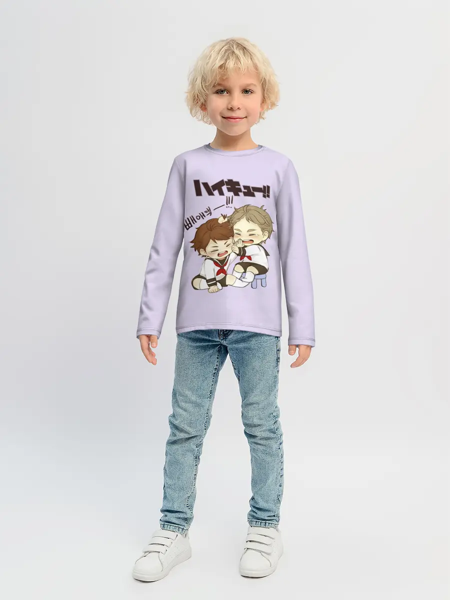 Детский лонгслив / ВОЛЕЙБОЛ!! малыши дерутся