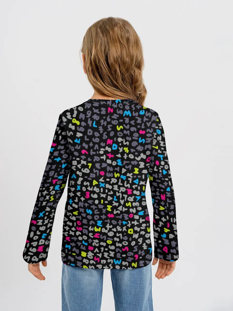 Детский лонгслив / Символы на черном