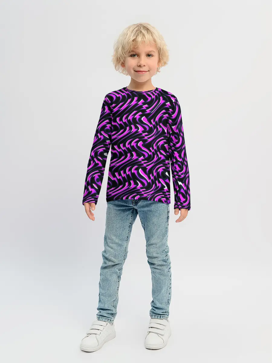 Детский лонгслив / Фиолетовые молнии
