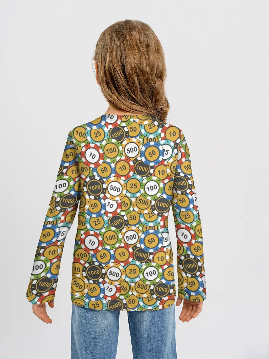 Детский лонгслив / Покерные Фишки