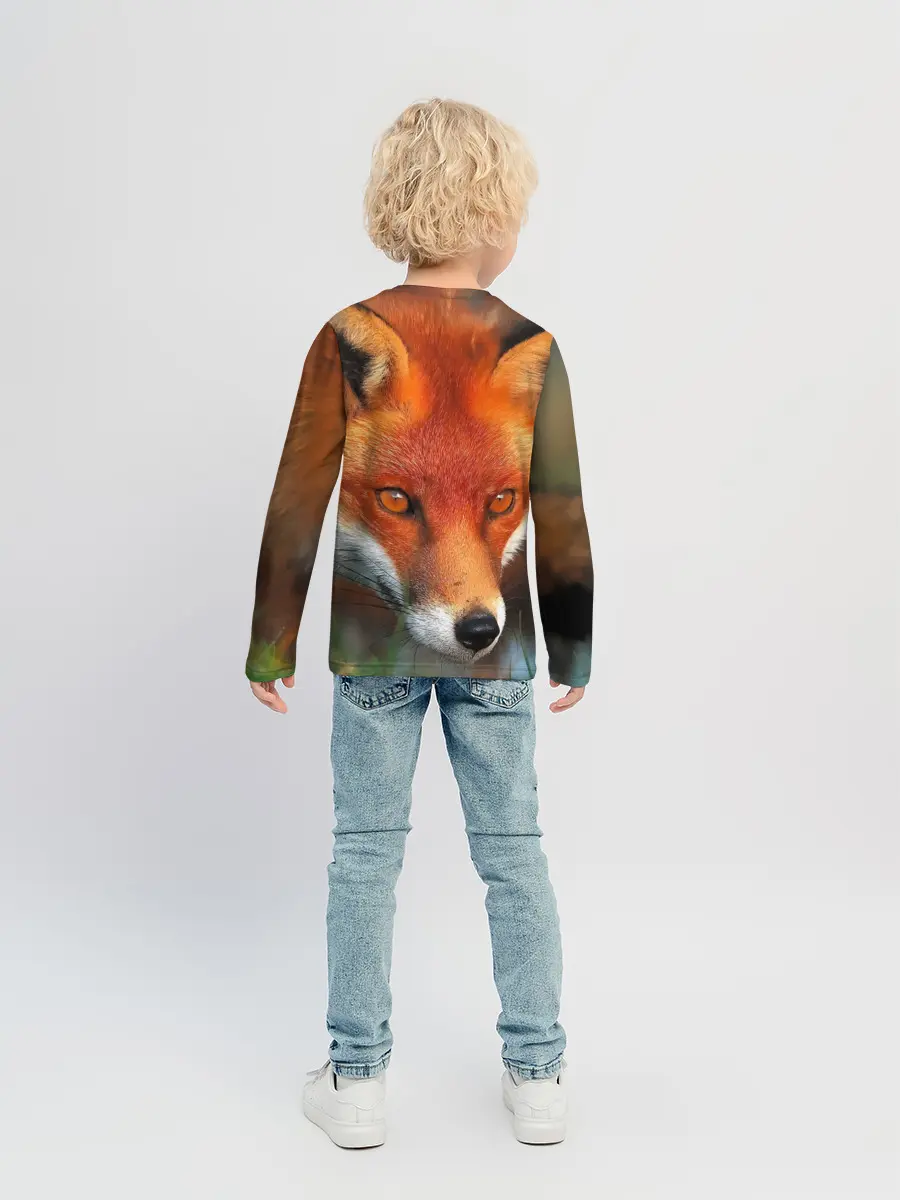 Детский лонгслив / Лисица охотница