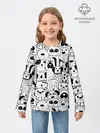 Детский лонгслив / Собаки черно-белое