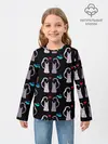 Детский лонгслив / Фиолетовые котики