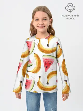 Детский лонгслив / Летний фреш арбуз банан