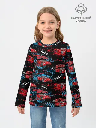 Детский лонгслив / Гоночная машинка