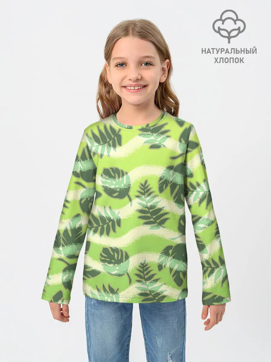 Детский лонгслив / Тропический фон