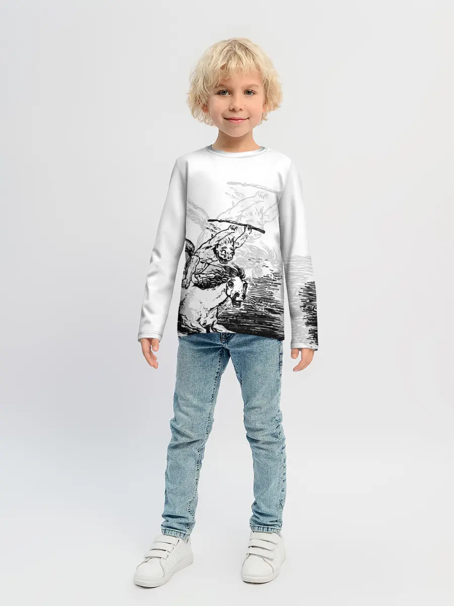 Детский лонгслив / A demon on a horse
