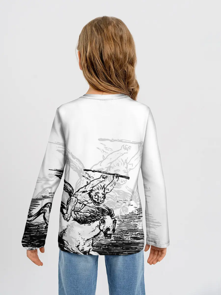 Детский лонгслив / A demon on a horse
