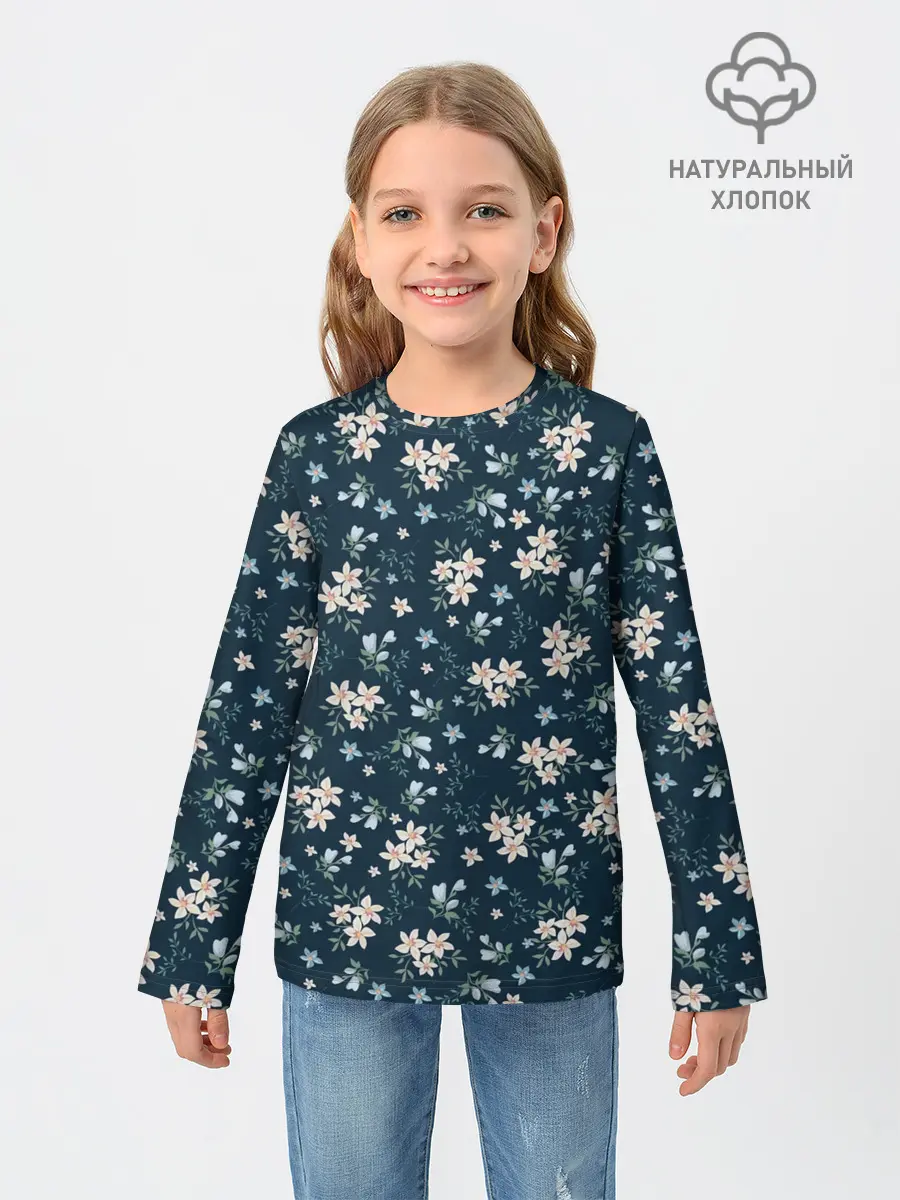 Детский лонгслив / Цветочки