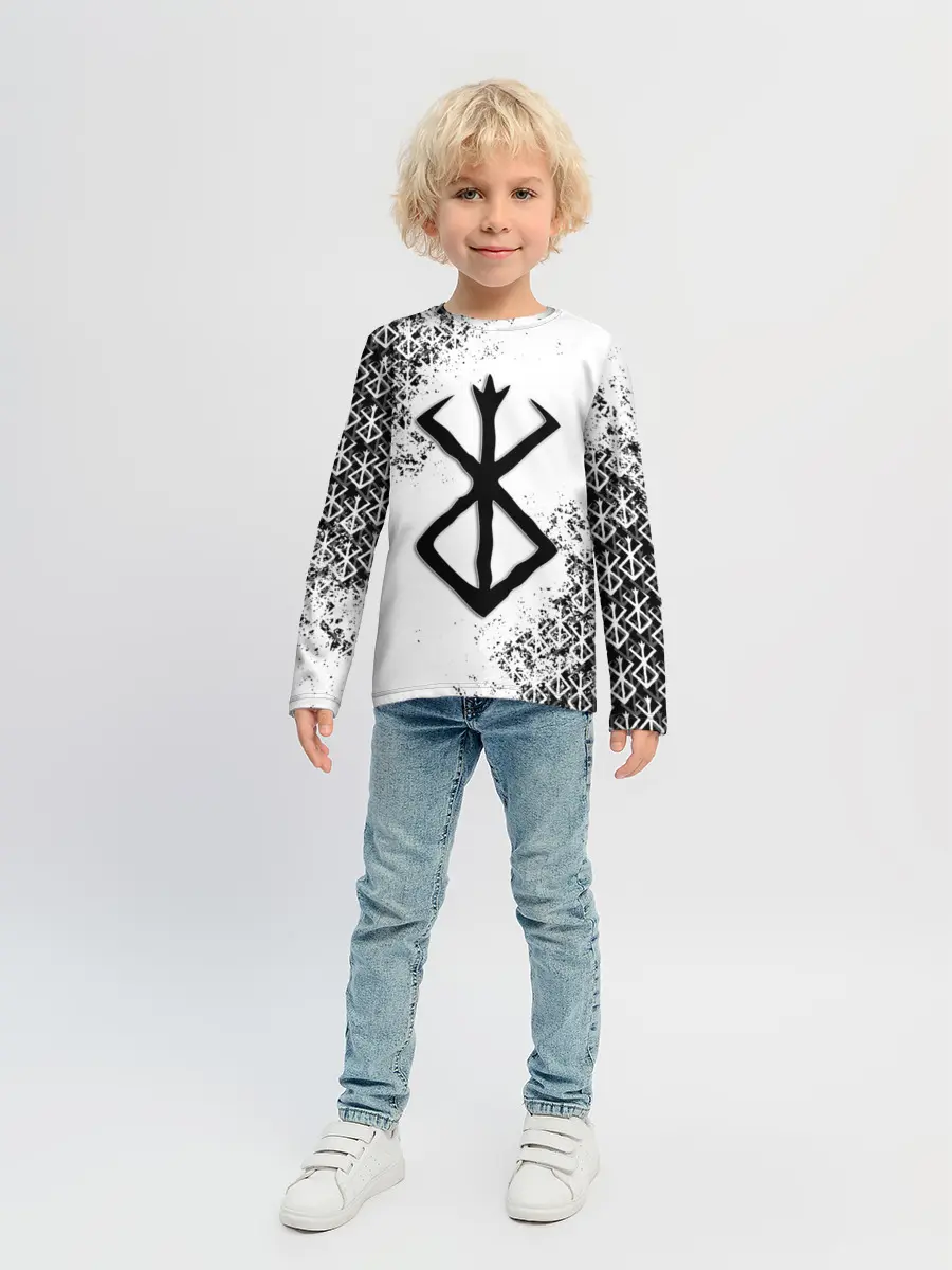 Детский лонгслив / БЕРСЕРК logo ч/б
