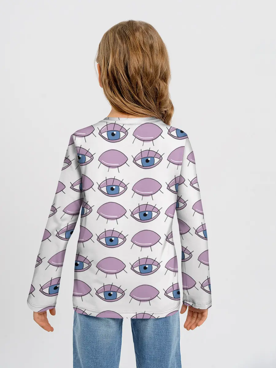 Детский лонгслив / Глаза фиолетовые