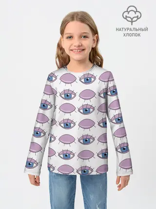 Детский лонгслив / Глаза фиолетовые
