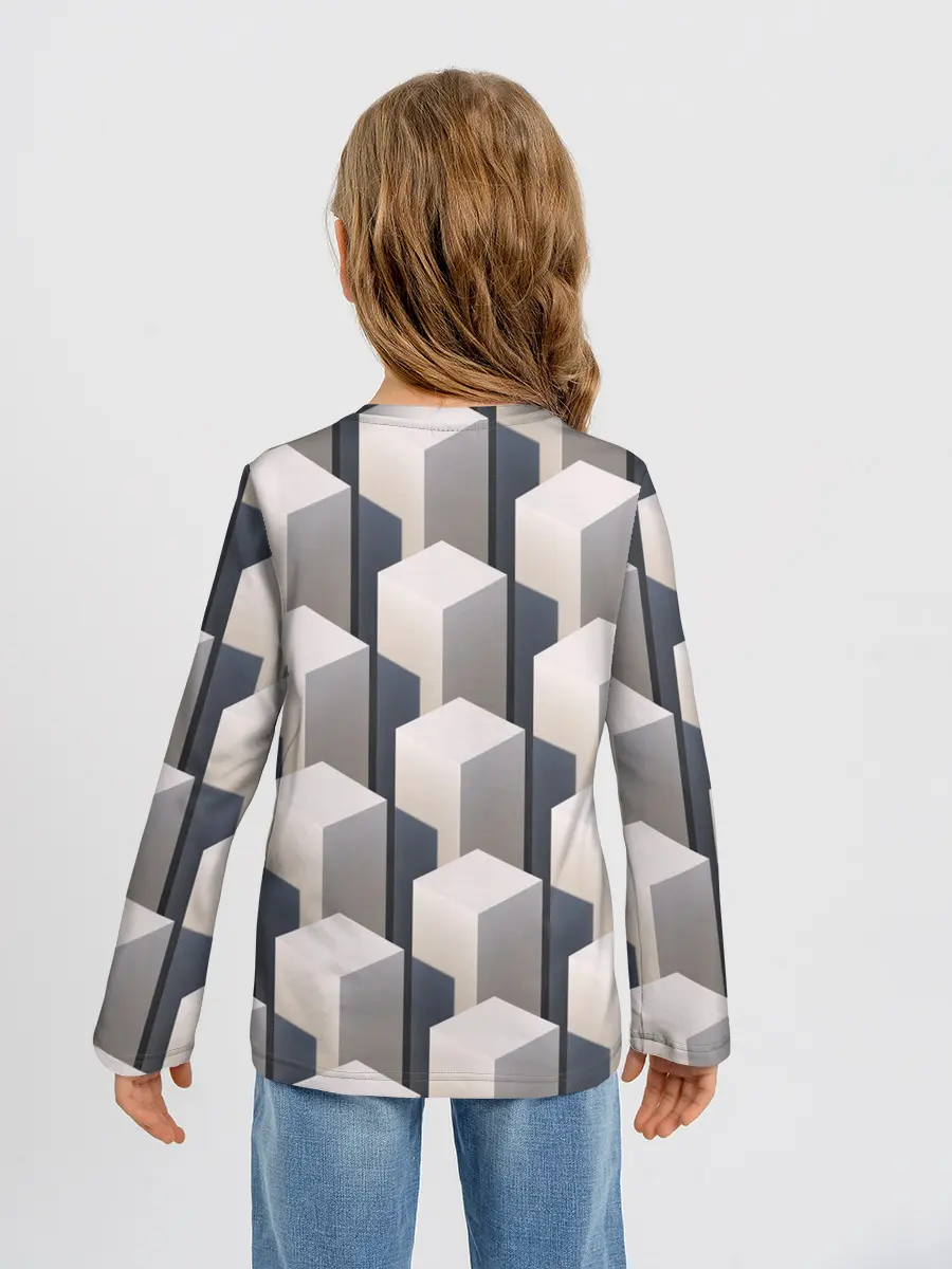 Детский лонгслив / ГрафиЧеские Кубы