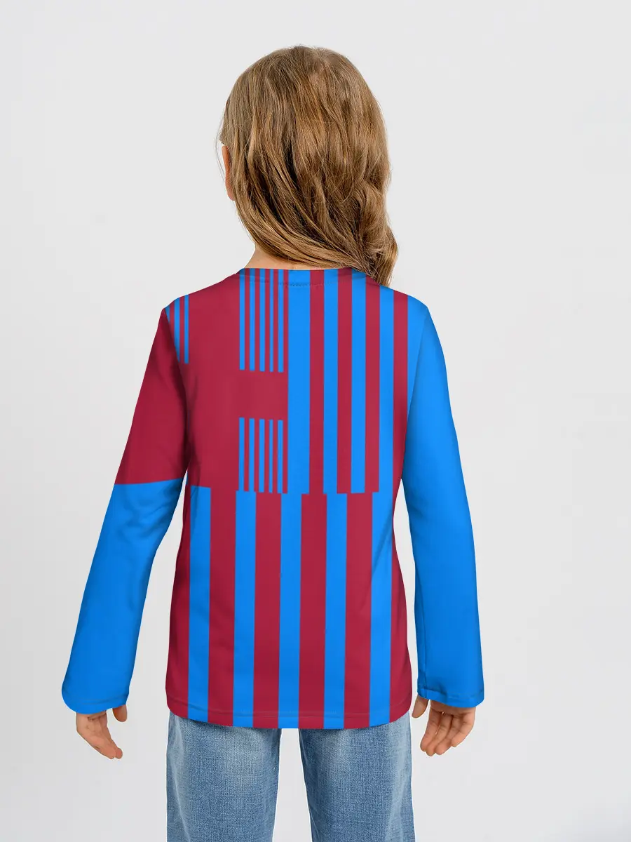 Детский лонгслив / Домашняя форма ФК «Барселона»