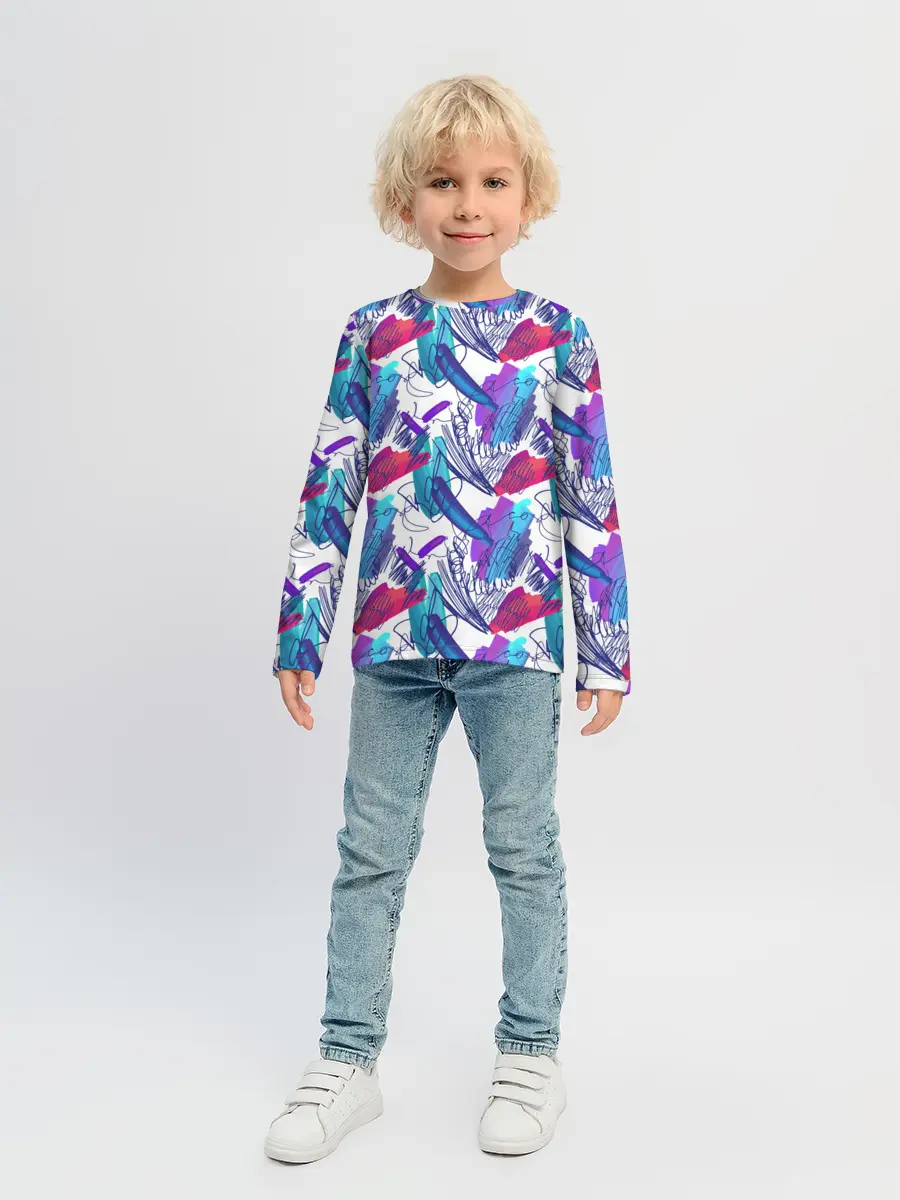 Детский лонгслив / Абстракция пятна краски