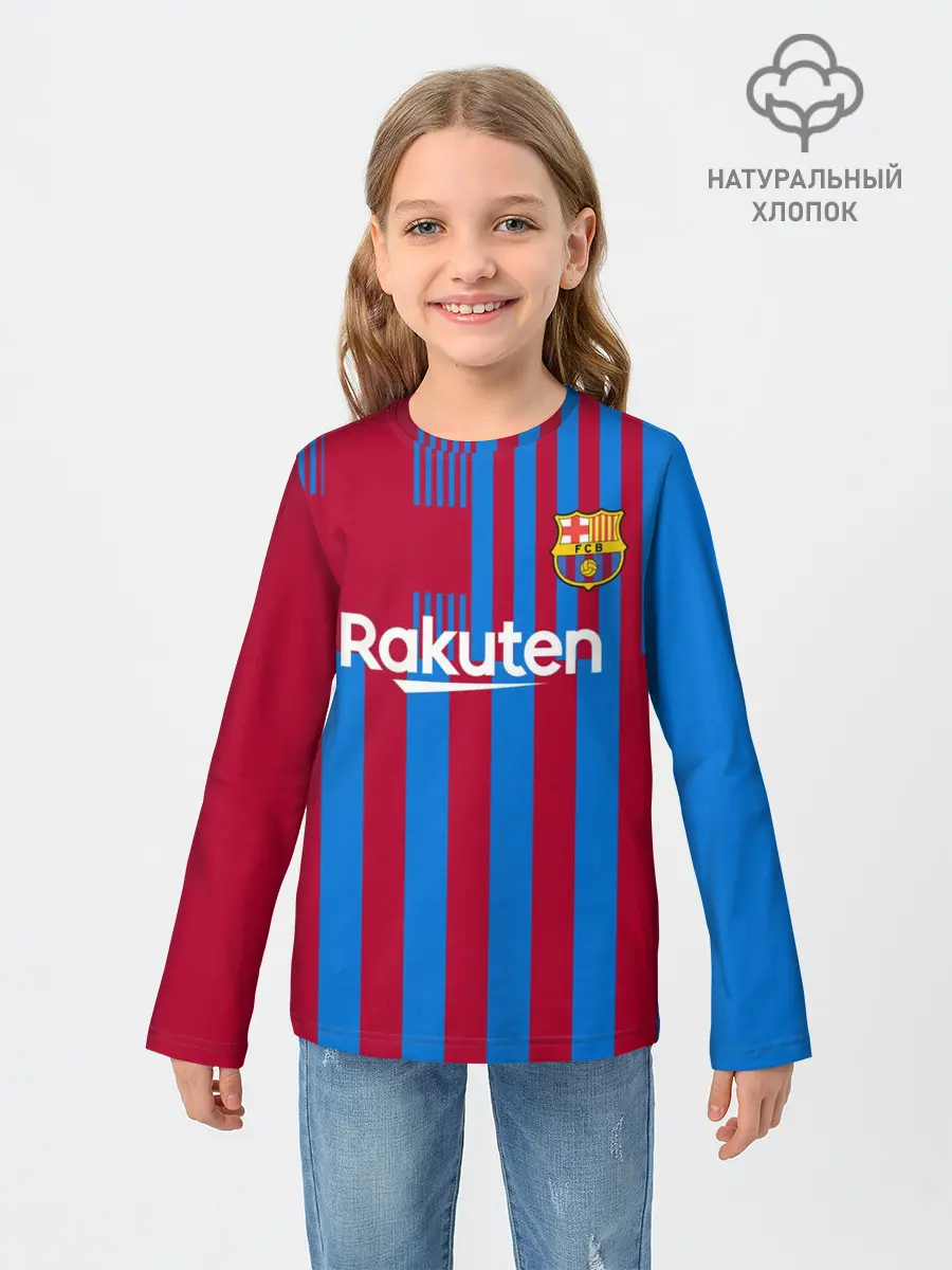 Детский лонгслив / Форма Барселоны 2021/2022
