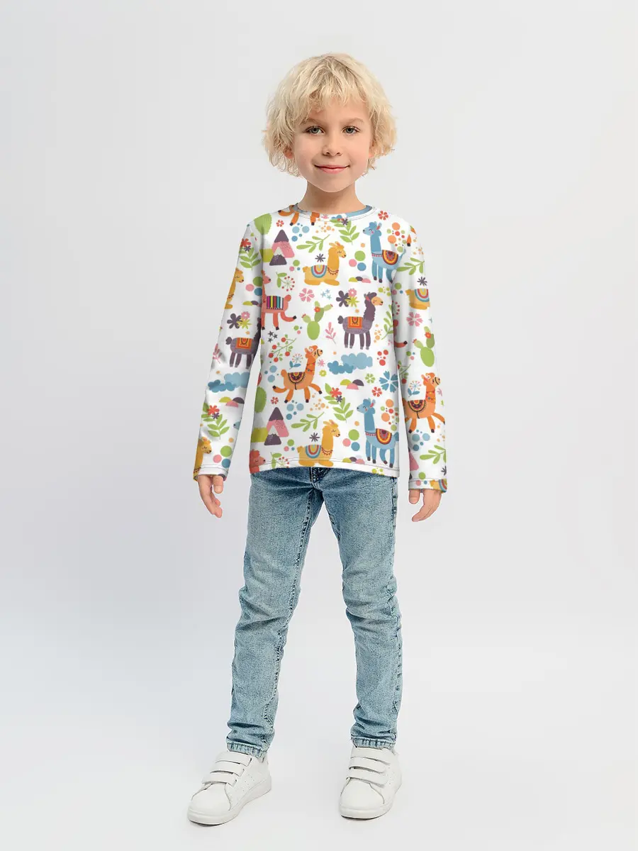 Детский лонгслив / Ламы