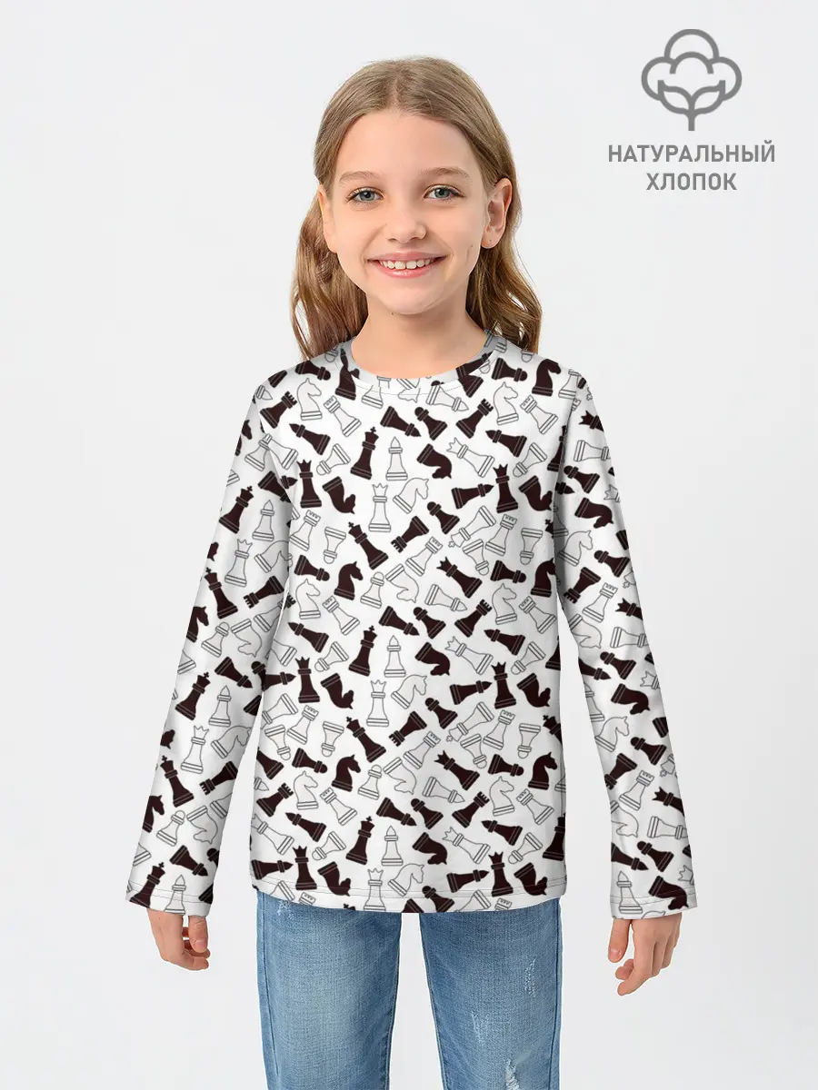 Детский лонгслив / Шахматные Фигуры