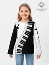 Детский лонгслив / Черно Белое пианино