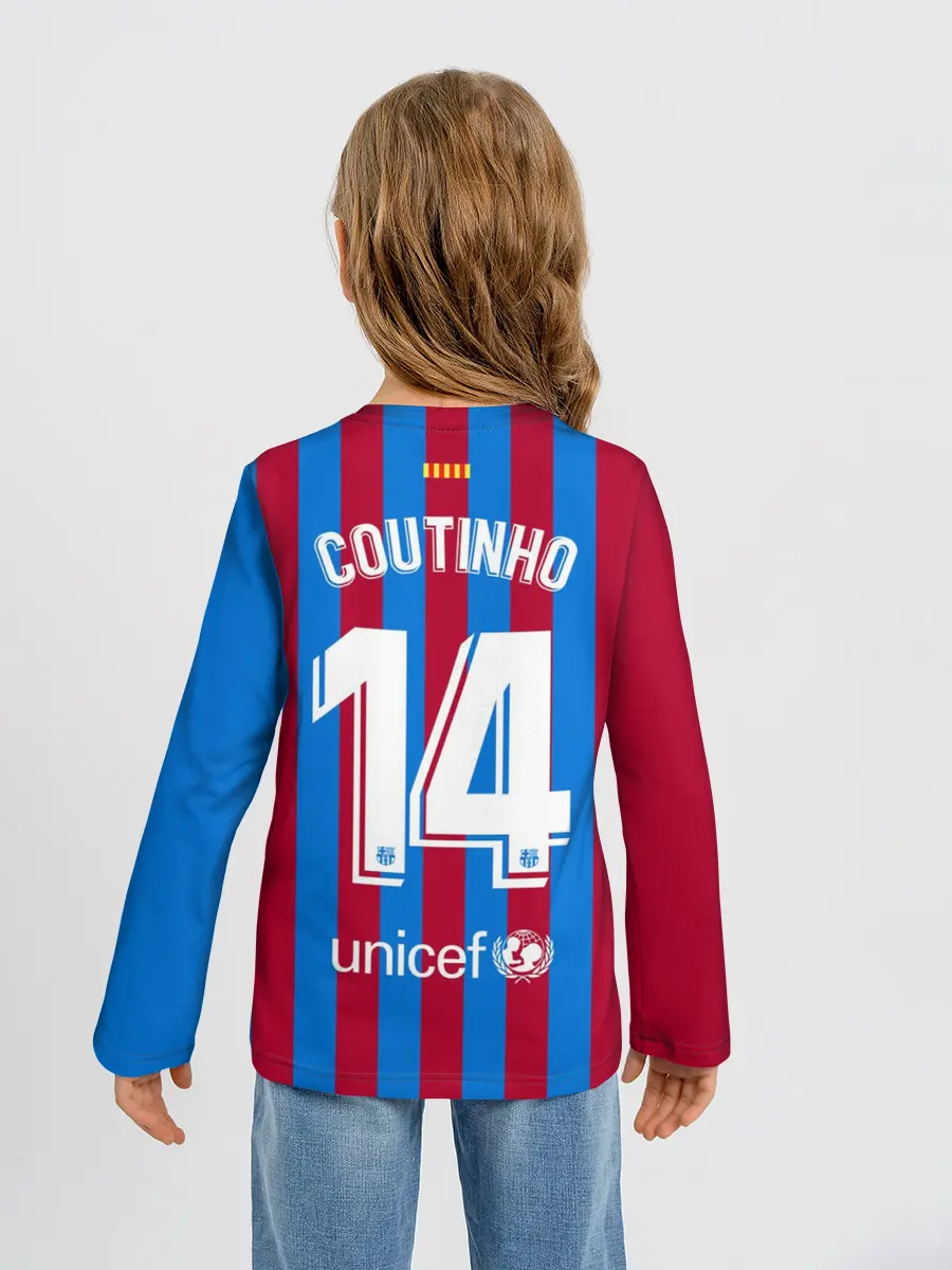Детский лонгслив / Форма Коутиньо Барселона 21/22