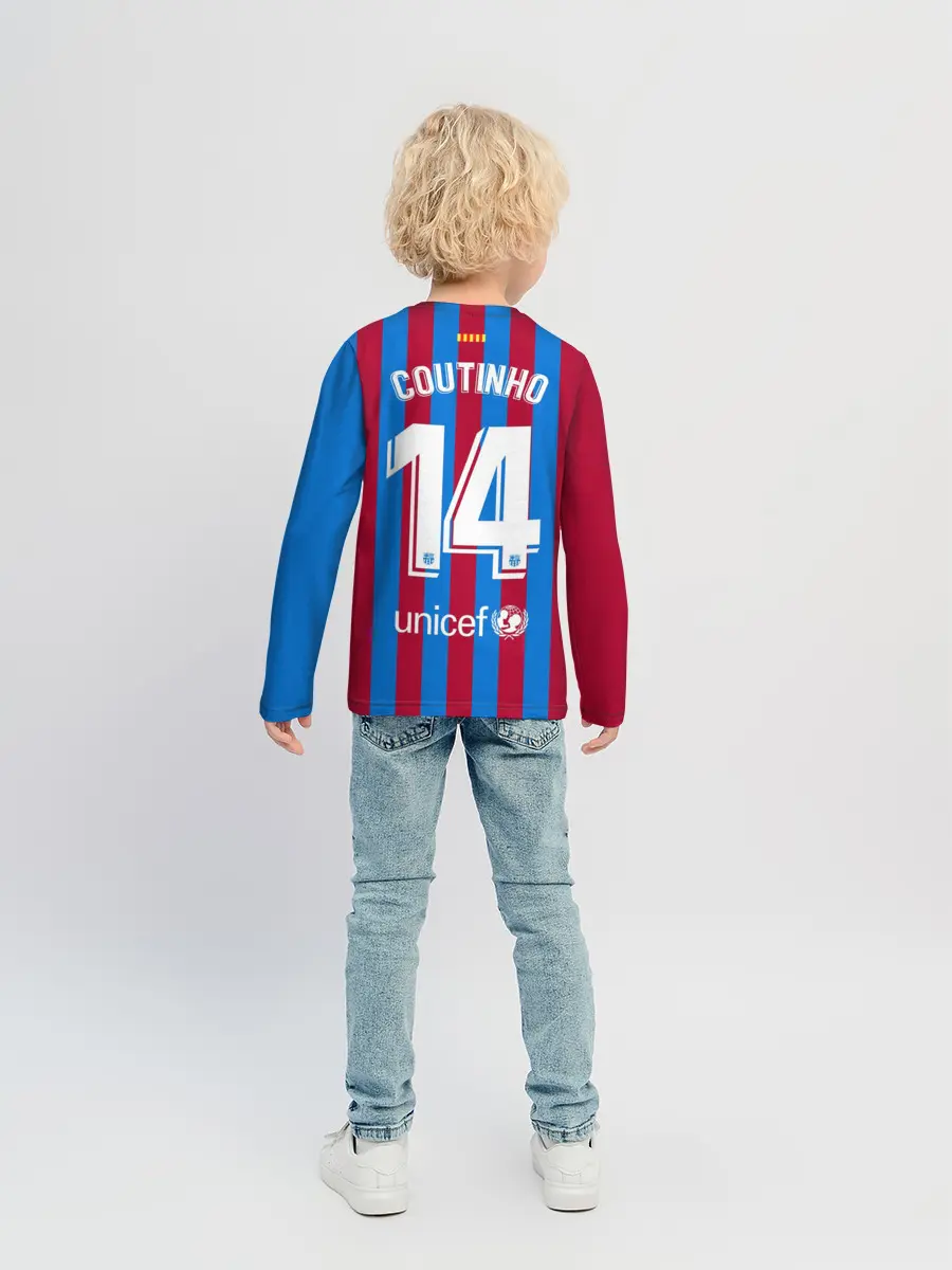 Детский лонгслив / Форма Коутиньо Барселона 21/22