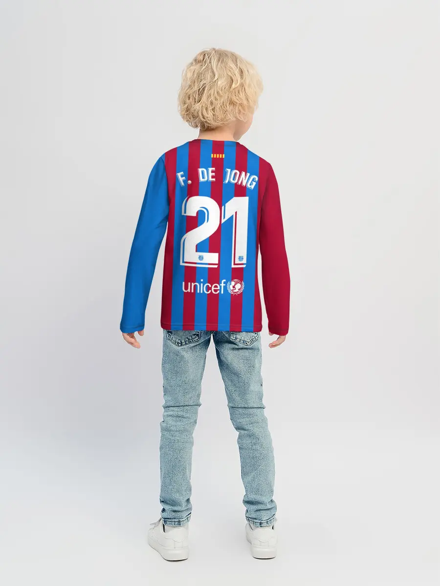 Детский лонгслив / Френки де Йонг Барселона 21/22