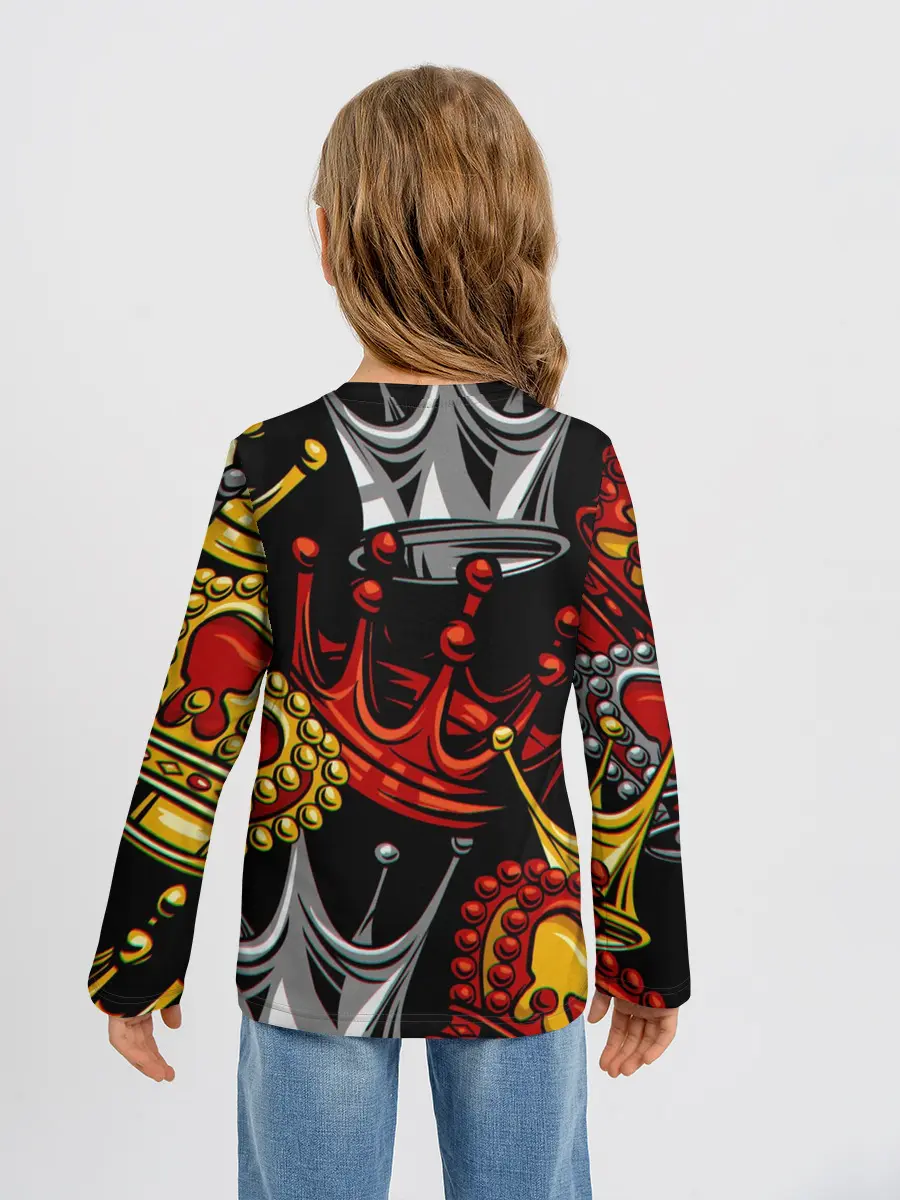 Детский лонгслив / КОРОЛЕВСКИЙ БАГРОВЫЙ 3D