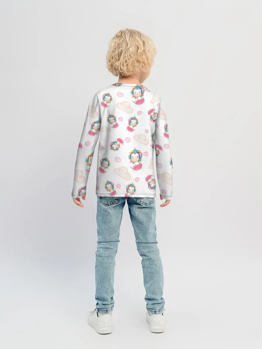 Детский лонгслив / Радужные Единороги