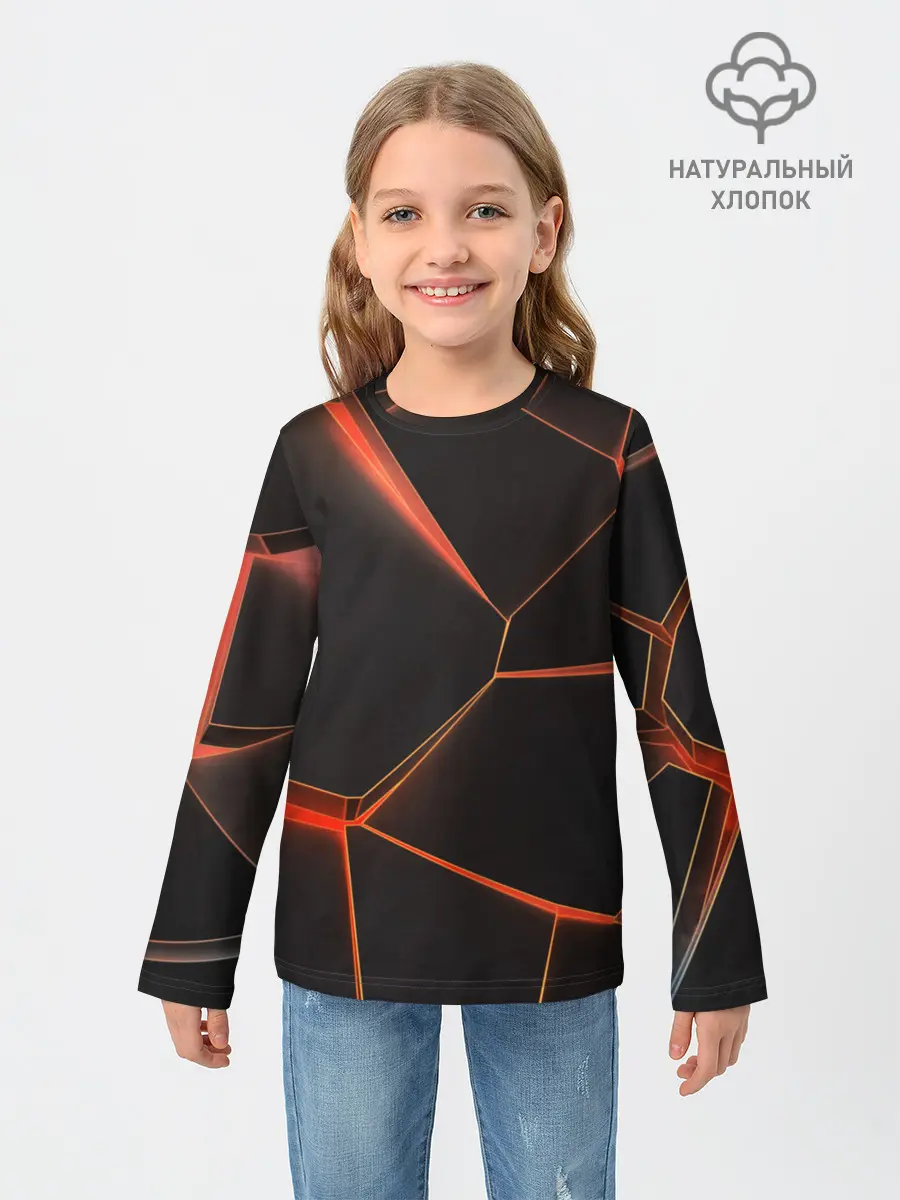 Детский лонгслив / Лава 3D