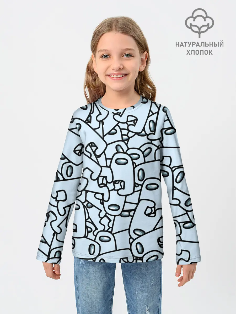 Детский лонгслив / among us mem