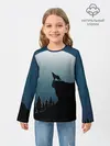 Детский лонгслив / ВОЛК И ЛУНА 3D