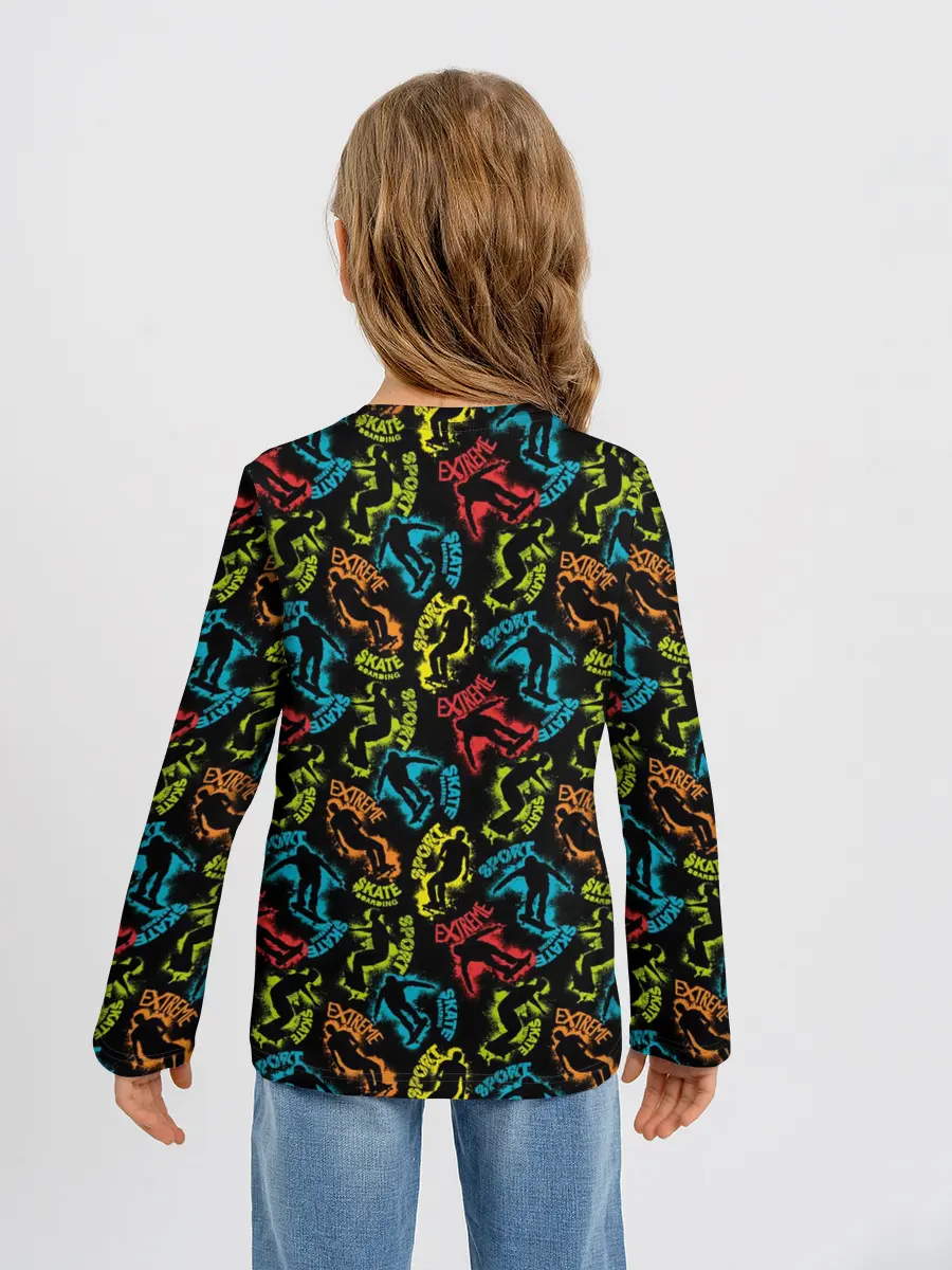 Детский лонгслив / Скейтборд