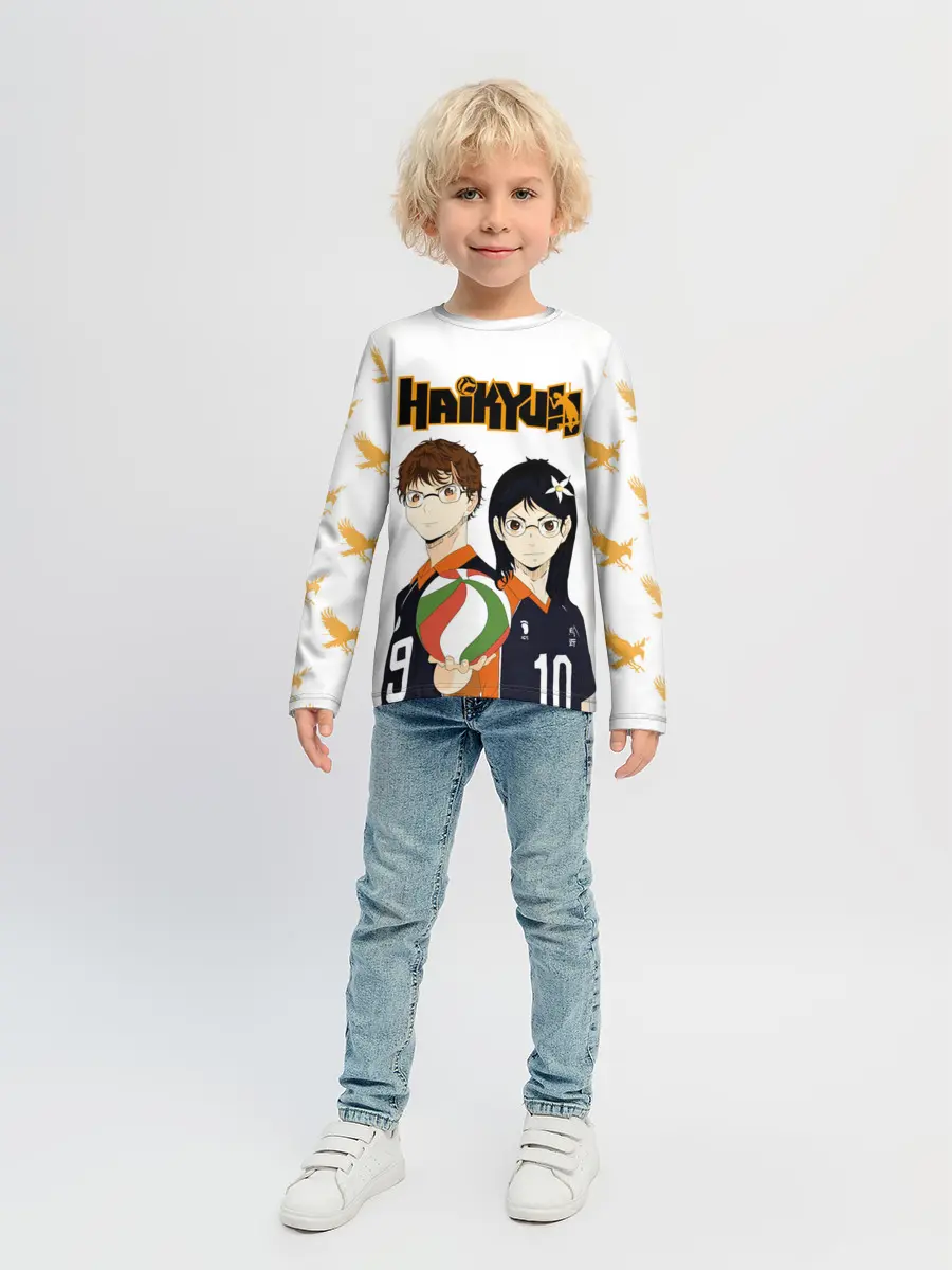 Детский лонгслив / Майкл и Лили в роли персонажей Haikyuu!!