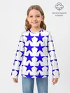 Детский лонгслив / Синие звёзды на белом фоне